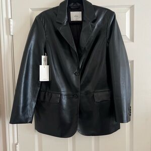 Aritzia Wilfred Black Women's Blazer Leather